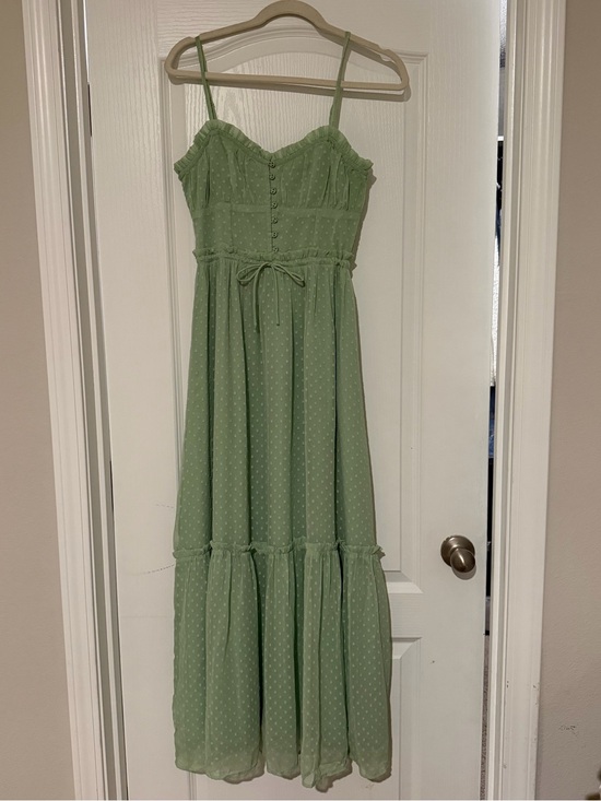 Patrons of Peace Dresses & Skirts - Patrons of Peace Light Green Ruffled Maxi Dress